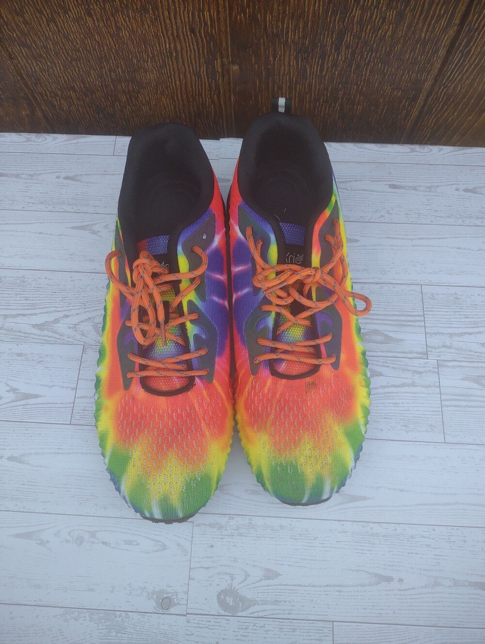 Kricely rainbow tie-dye trail running shoes Men's 11.5